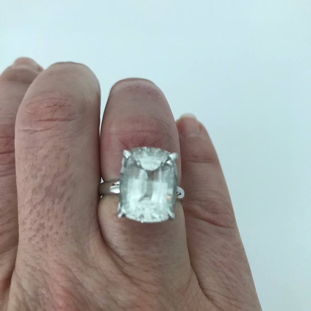 Statement Ring - Very Light Blue Topaz - image 1